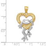 14k and Rhodium D/C Frog in Heart Pendant - Product Photo