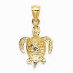 10K / 14K Yellow Gold Turtle Pendant - Product Photo