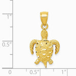 10K / 14K Yellow Gold Turtle Pendant - Product Photo