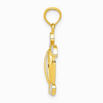 10K / 14K Yellow with Rhodium with Rhodium Turtle Pendant - Product Photo