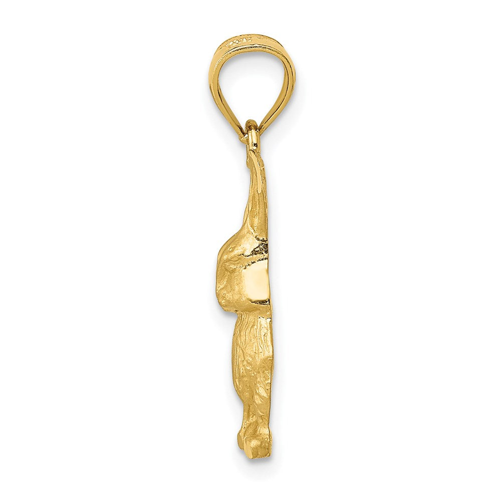 14K Diamond-cut Rabbit Pendant - Product Photo
