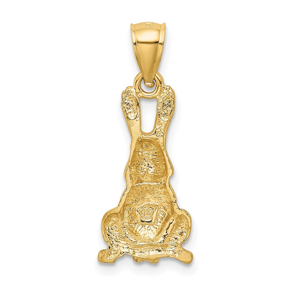 14K Diamond-cut Rabbit Pendant - Product Photo