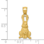 14K Diamond-cut Rabbit Pendant - Product Photo