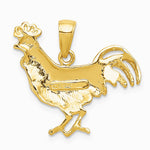 10K / 14K Yellow Gold Rooster Pendant - Product Photo