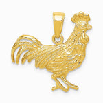 10K / 14K Yellow Gold Rooster Pendant - Product Photo