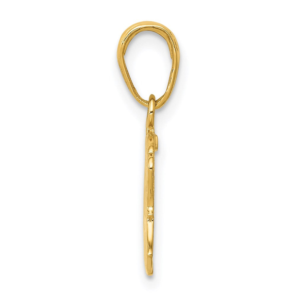 14k Textured Elephant Pendant - Product Photo