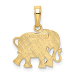 14k Textured Elephant Pendant - Product Photo