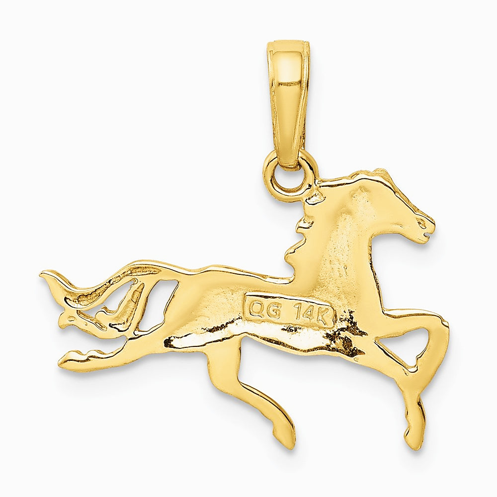 10K / 14K Yellow Gold Horse Pendant - Product Photo