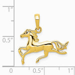 10K / 14K Yellow Gold Horse Pendant - Product Photo