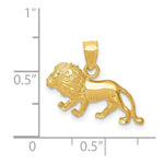 10K / 14K Yellow Gold Diamond-cut Lion Pendant - Product Photo