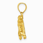 10K / 14K Yellow Gold Diamond-cut Monkey Pendant - Product Photo