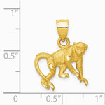 10K / 14K Yellow Gold Diamond-cut Monkey Pendant - Product Photo