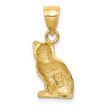 14K Diamond-cut Cat Pendant - Product Photo