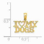 10K / 14K Yellow Gold I HEART MY DOGS Pendant - Product Photo
