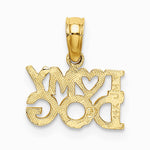 10K / 14K Yellow Gold I HEART MY DOG Charm - Product Photo