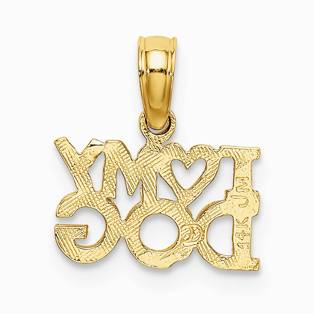 10K / 14K Yellow Gold I HEART MY DOG Charm - Product Photo