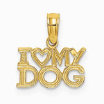 10K / 14K Yellow Gold I HEART MY DOG Charm - Product Photo