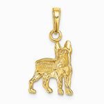 10K / 14K Yellow Gold Boston Terrier Dog Pendant - Product Photo