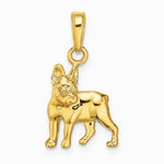 10K / 14K Yellow Gold Boston Terrier Dog Pendant - Product Photo