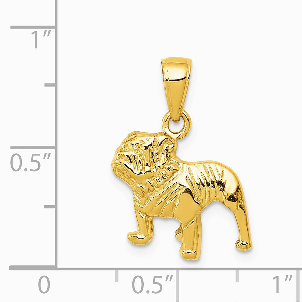 10K / 14K Yellow Gold Bulldog Pendant - Product Photo