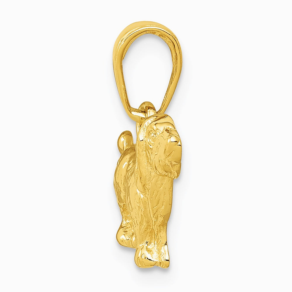 10K / 14K Yellow Gold Cocker Spaniel Dog Pendant - Product Photo