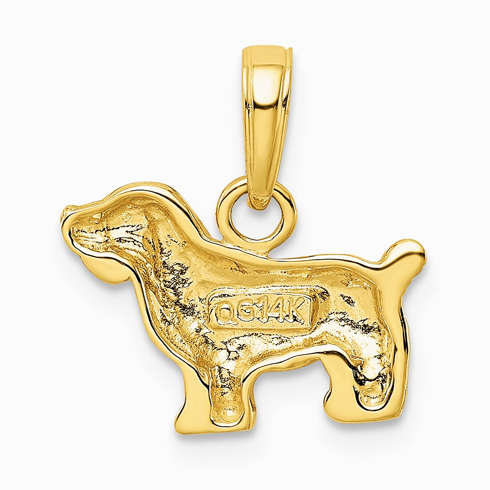 10K / 14K Yellow Gold Cocker Spaniel Dog Pendant - Product Photo