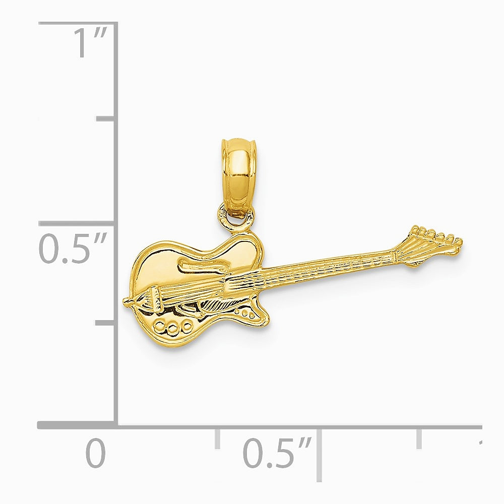 10K / 14K Yellow Gold Electric Guitar Pendant - Product Photo