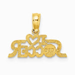 10K / 14K Yellow Gold I HEART SOCCER Charm - Product Photo