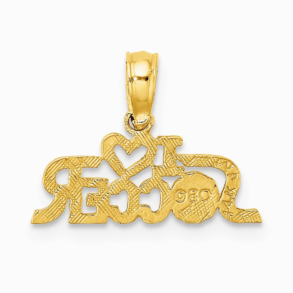 10K / 14K Yellow Gold I HEART SOCCER Charm - Product Photo