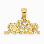10K / 14K Yellow Gold I HEART SOCCER Charm - Product Photo