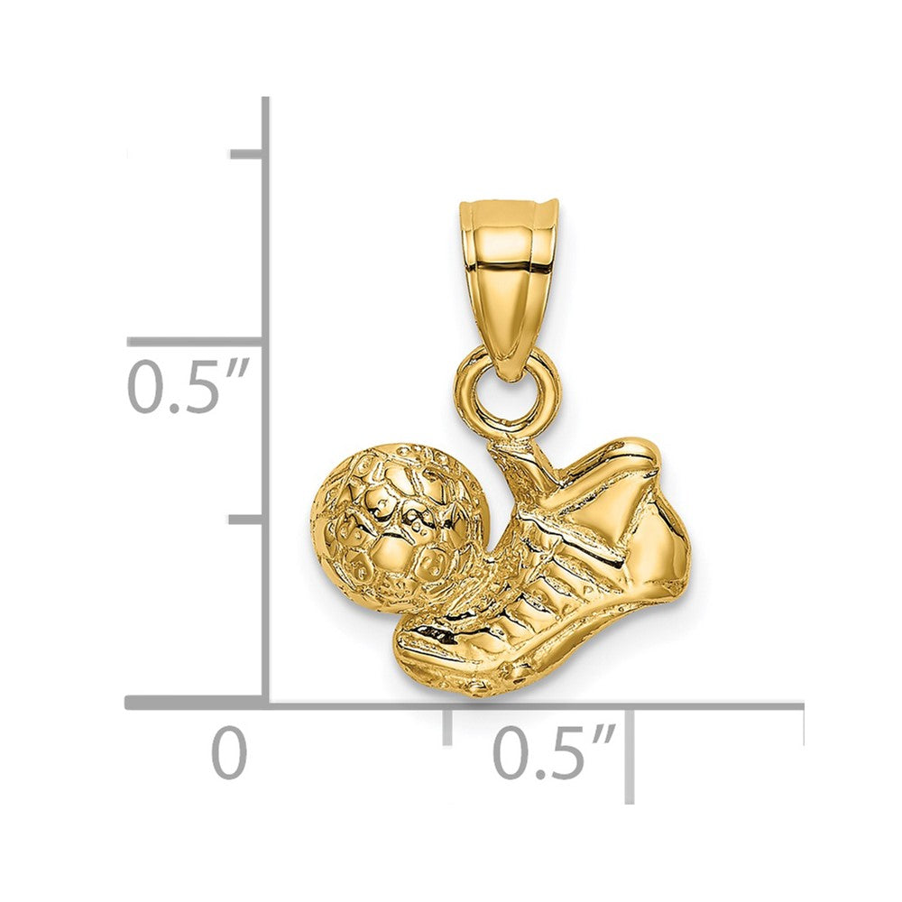 14k Soccer Ball w/Shoe Charm - Product Photo