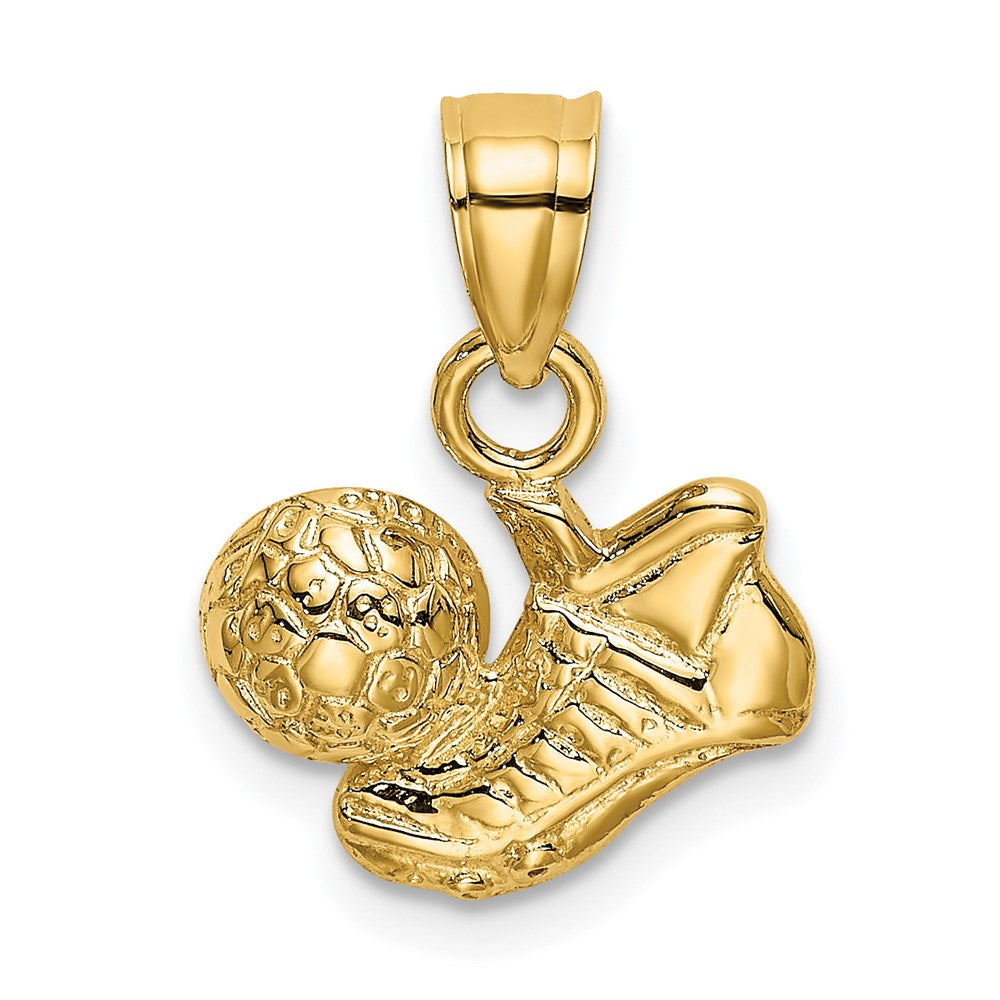 14k Soccer Ball w/Shoe Charm - Product Photo