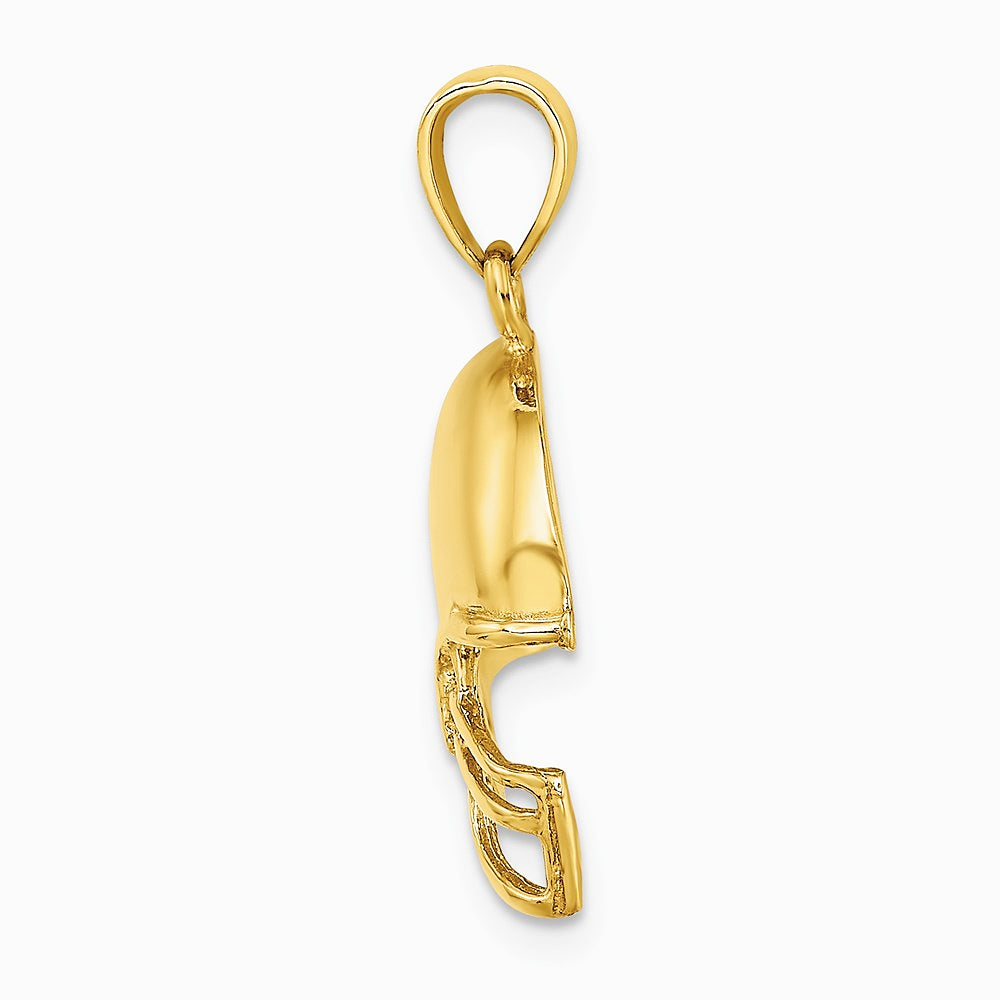 10K / 14K Yellow Gold Football Helmet Pendant - Product Photo