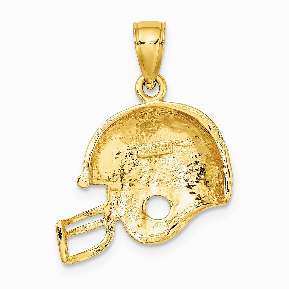 10K / 14K Yellow Gold Football Helmet Pendant - Product Photo