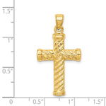 14k Reversible Diamond-cut Cross Pendant - Product Photo
