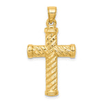 14k Reversible Diamond-cut Cross Pendant - Product Photo