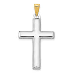 14K W/Rhodium Reversible Yellow/White Cross Pendant - Product Photo