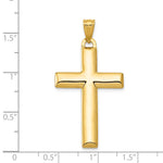 14K W/Rhodium Reversible Yellow/White Cross Pendant - Product Photo