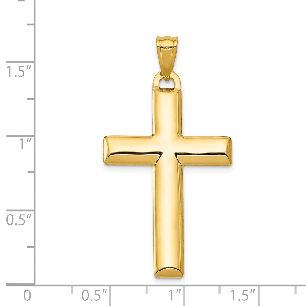 14K W/Rhodium Reversible Yellow/White Cross Pendant - Product Photo
