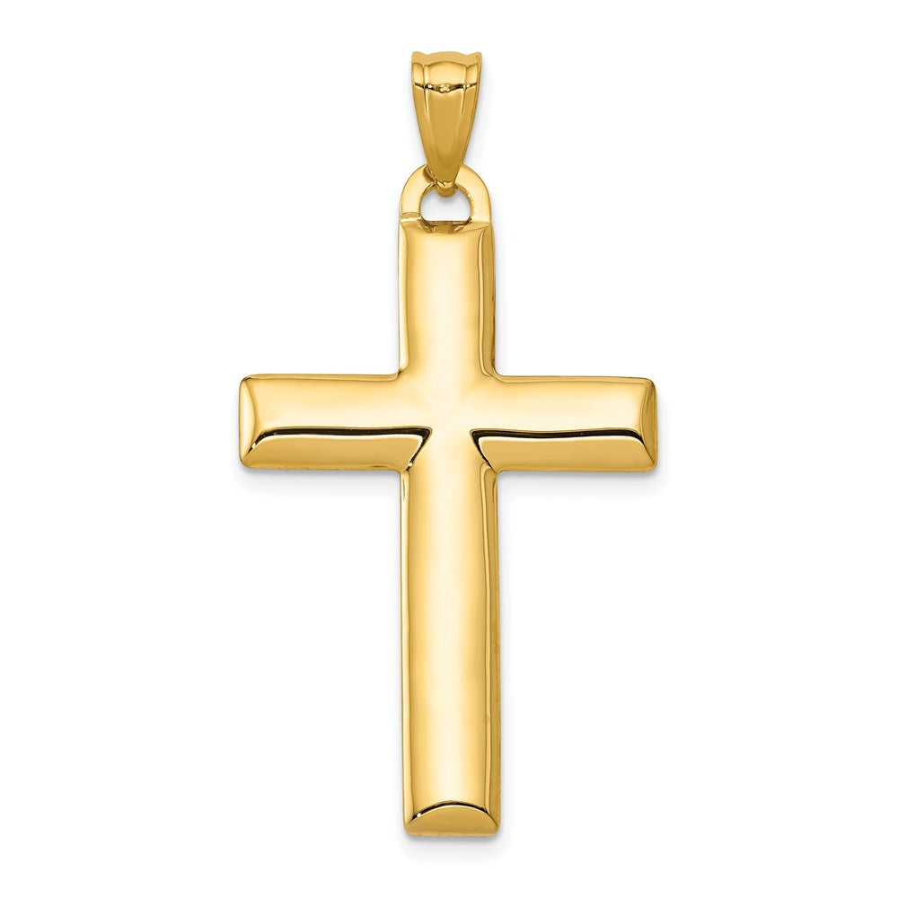 14K W/Rhodium Reversible Yellow/White Cross Pendant - Product Photo