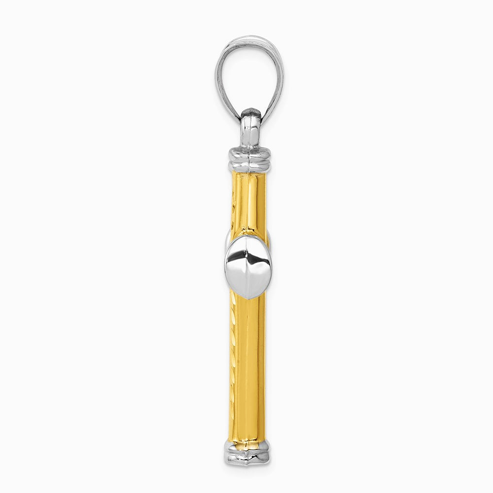 14K Two-Tone and Rhodium Reversible Cross - Product Photo