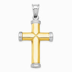 14K Two-Tone and Rhodium Reversible Cross - Product Photo