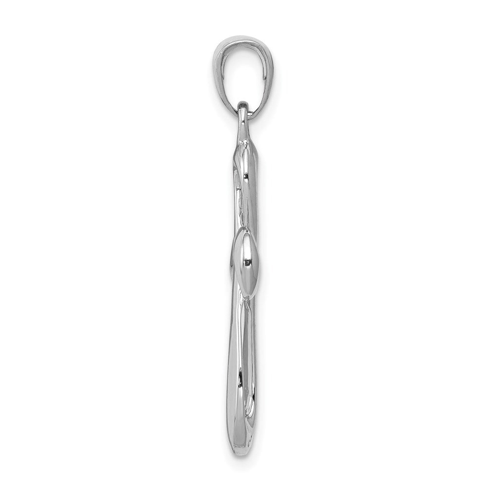 14K White Gold Cross Pendant - Product Photo
