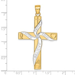 14K Yellow & Rhodium with Rhodium HOPE FAITH LOVE BELIEVE Cross Pendant - Product Photo