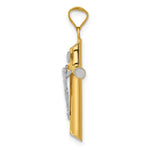 14K Two-Tone w/Rhodium Inri Crucifix Pendant - Product Photo