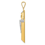 14K Two-Tone w/Rhodium Inri Crucifix Pendant - Product Photo