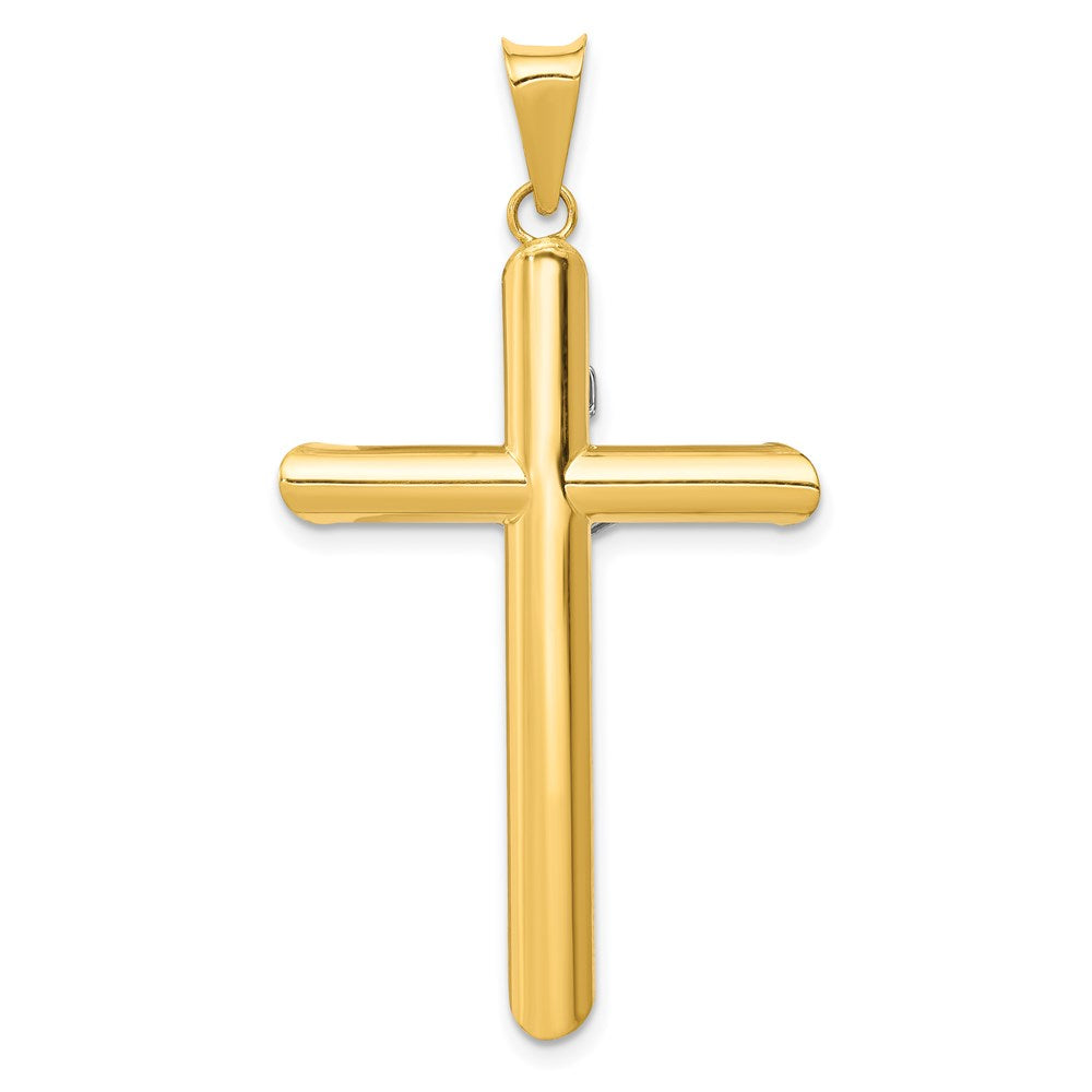 14K Two-Tone w/Rhodium Inri Crucifix Pendant - Product Photo