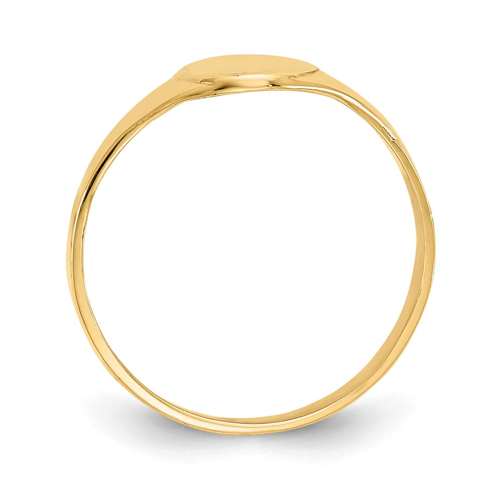 14k High Polished Oval Closed Back Baby Signet Ring - Product Photo