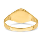 14k High Polished Oval Closed Back Baby Signet Ring - Product Photo