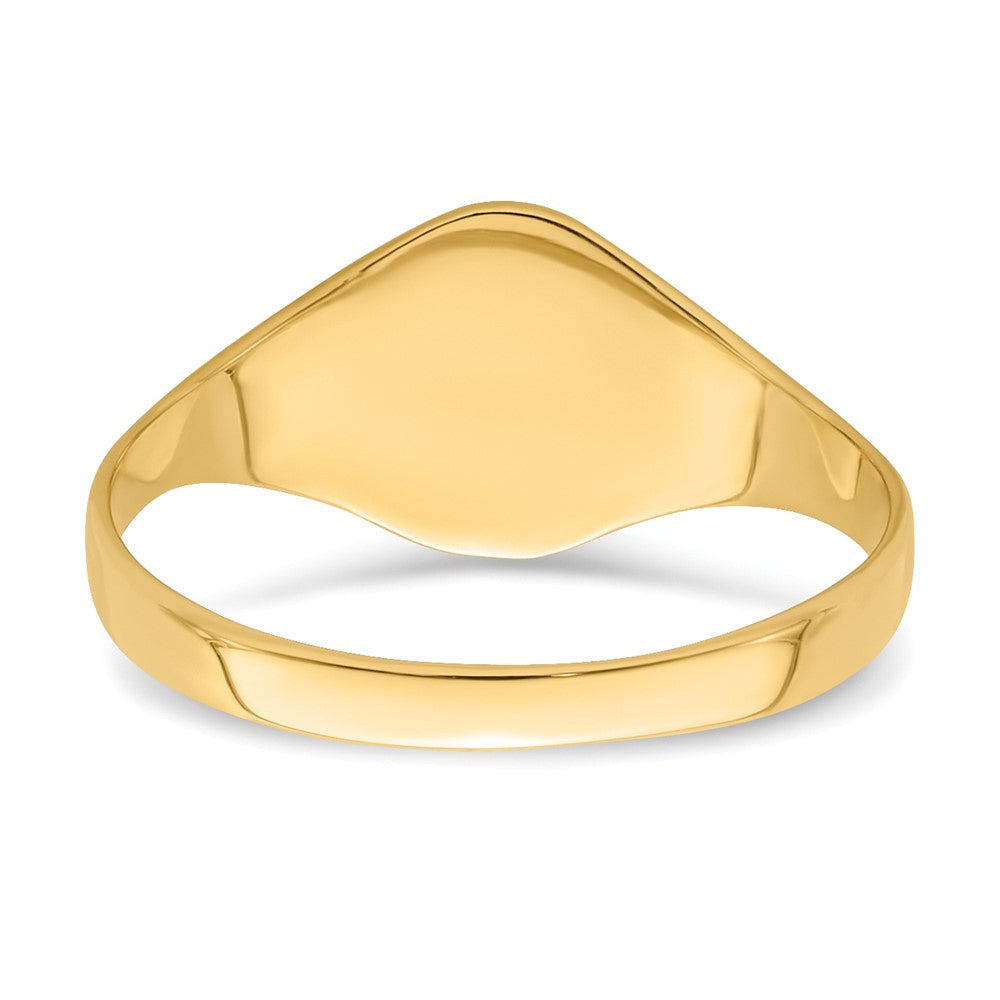 14k High Polished Oval Closed Back Baby Signet Ring - Product Photo